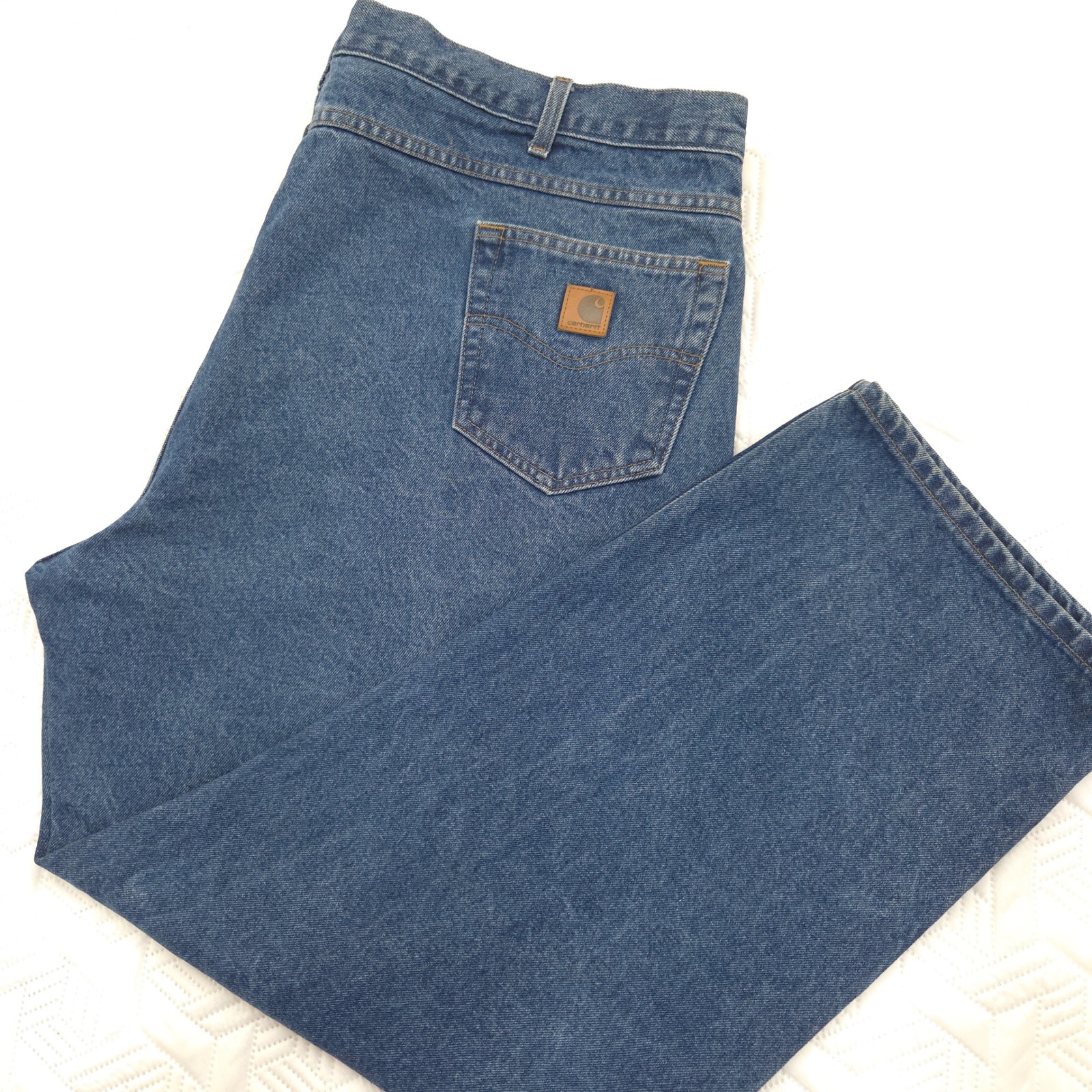 Carhartt B160 Dst Relaxed Fit Jeans Mens 50x32 Dark Stone Blue Denim Work Pants